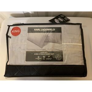 Karl Lagerfeld Gray King Sheet‎ Set